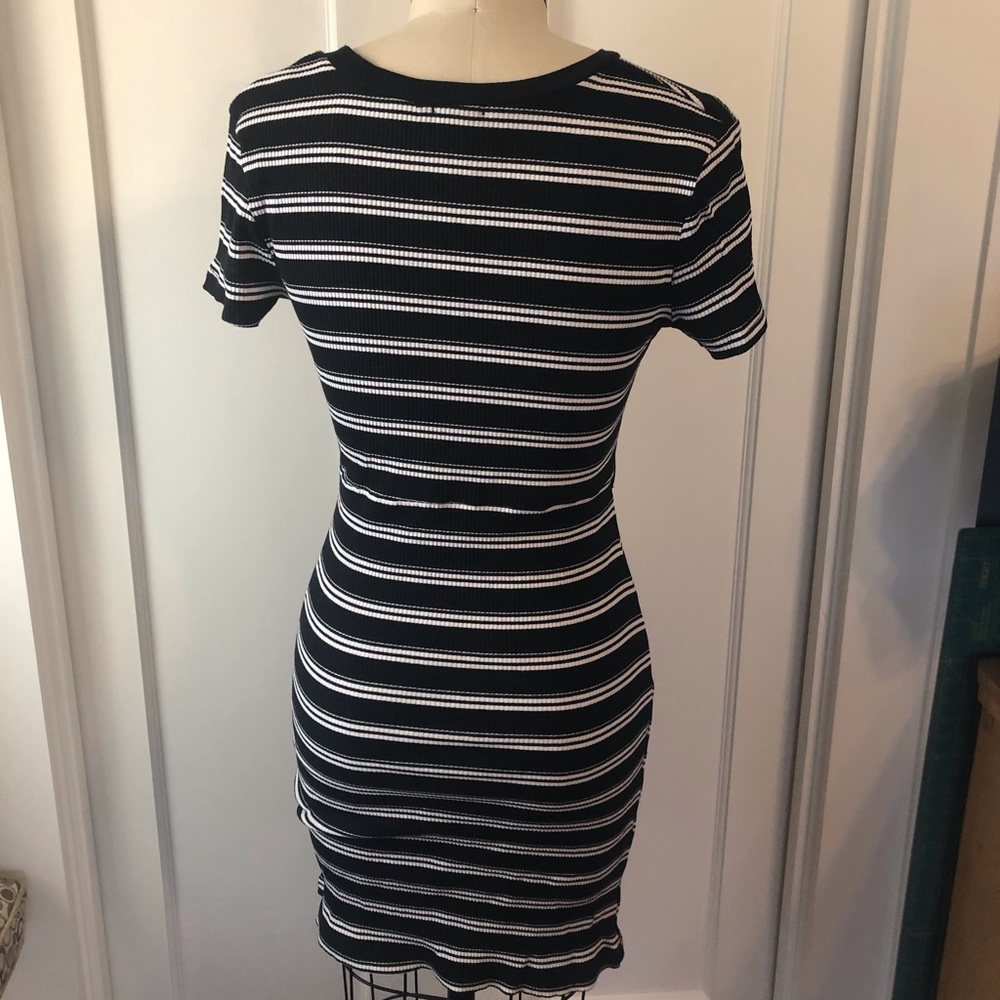 Striped t-shirt cutout bodycon mini dress